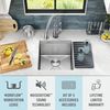 17&rdquo; Workstation Undermount Single Bowl 16 Gauge Stainless Steel&nbsp;Bar Prep Kitchen Sink with&nbsp;WorkFlow&trade; Ledge and Accessories